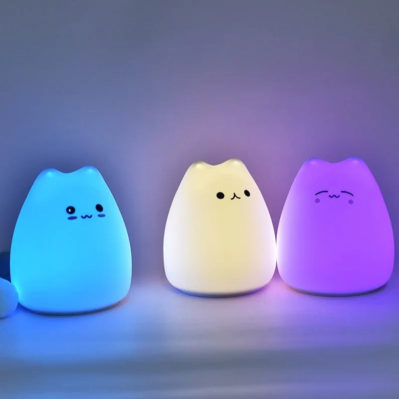 Lámpara LED de gatito (Pequeño con pilas // Grande con USB)